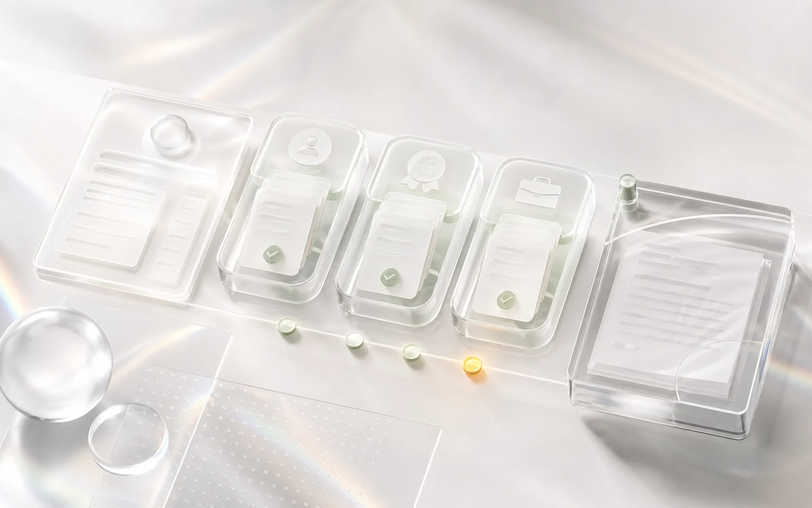Tender qualification evidence trays leading to a reviewed commercial document